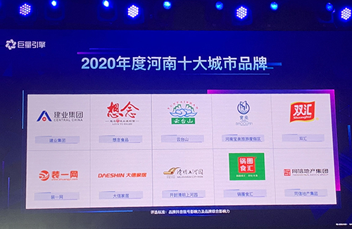 裝一網獲巨量引擎《2020年度河南十大城市品牌》